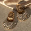 Gold Hope Paved Earrings