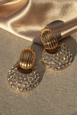 Gold Hope Paved Earrings