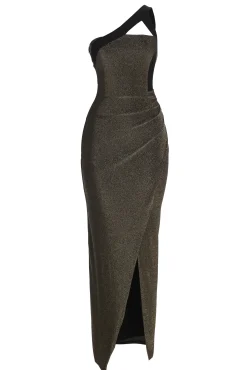 Gold Johan One Shoulder Maxi Dress
