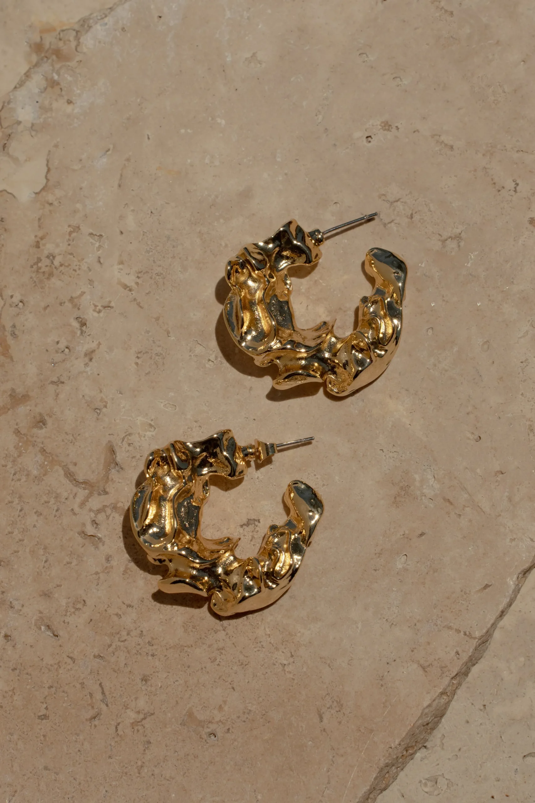 Gold Luminous Open Hoop Earrings