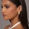 Gold Roma Textured Earrings