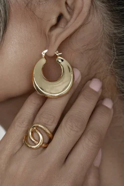 Gold Royal Huggie Hoop Earrings