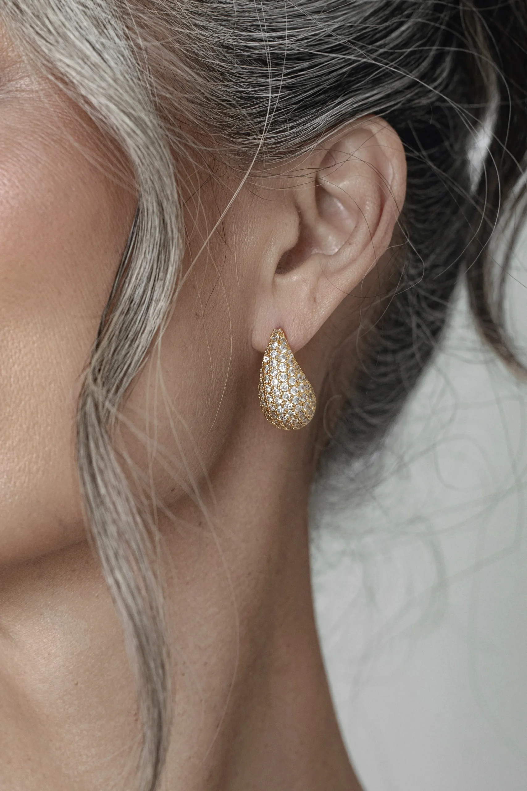 Gold Timeless Paved Earrings