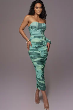 Green Capri Ruched Dress