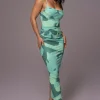 Green Naylene Ruched Dress
