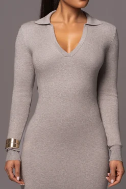 Grey Bellinda Collar Maxi Dress