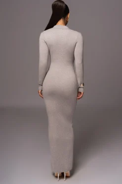 Grey Bellinda Collar Maxi Dress