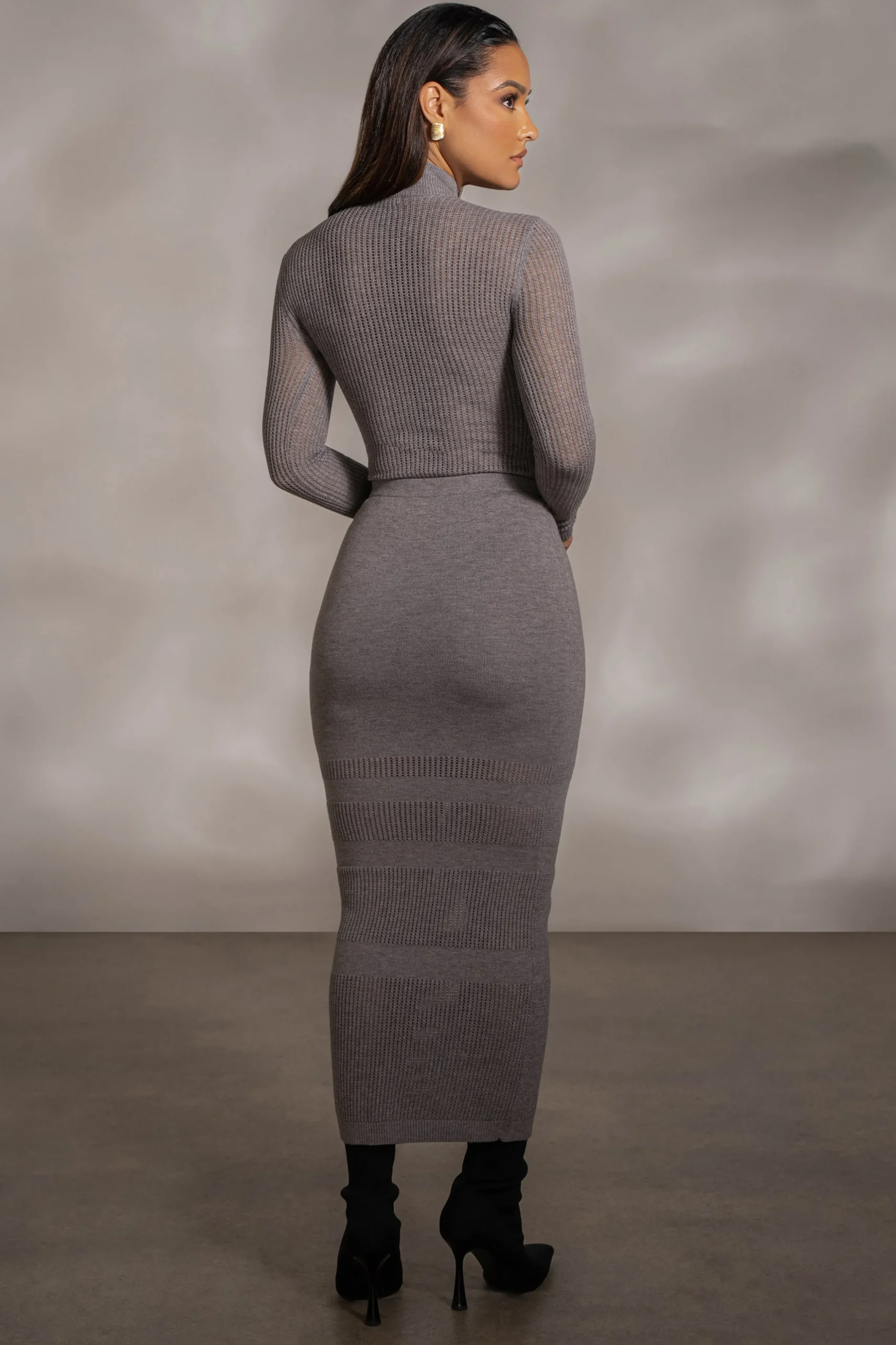 Grey Klaudette Knit Bodysuit