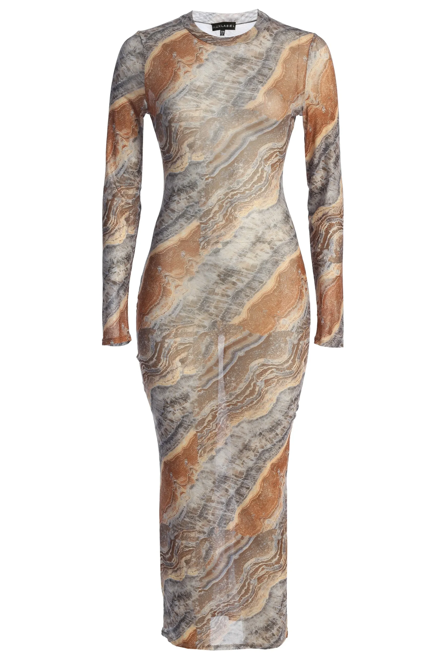 Grey Multi Solana Mesh Maxi Dress