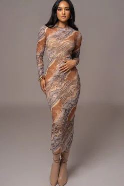 Grey Multi Solana Mesh Maxi Dress