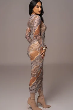 Grey Multi Solana Mesh Maxi Dress