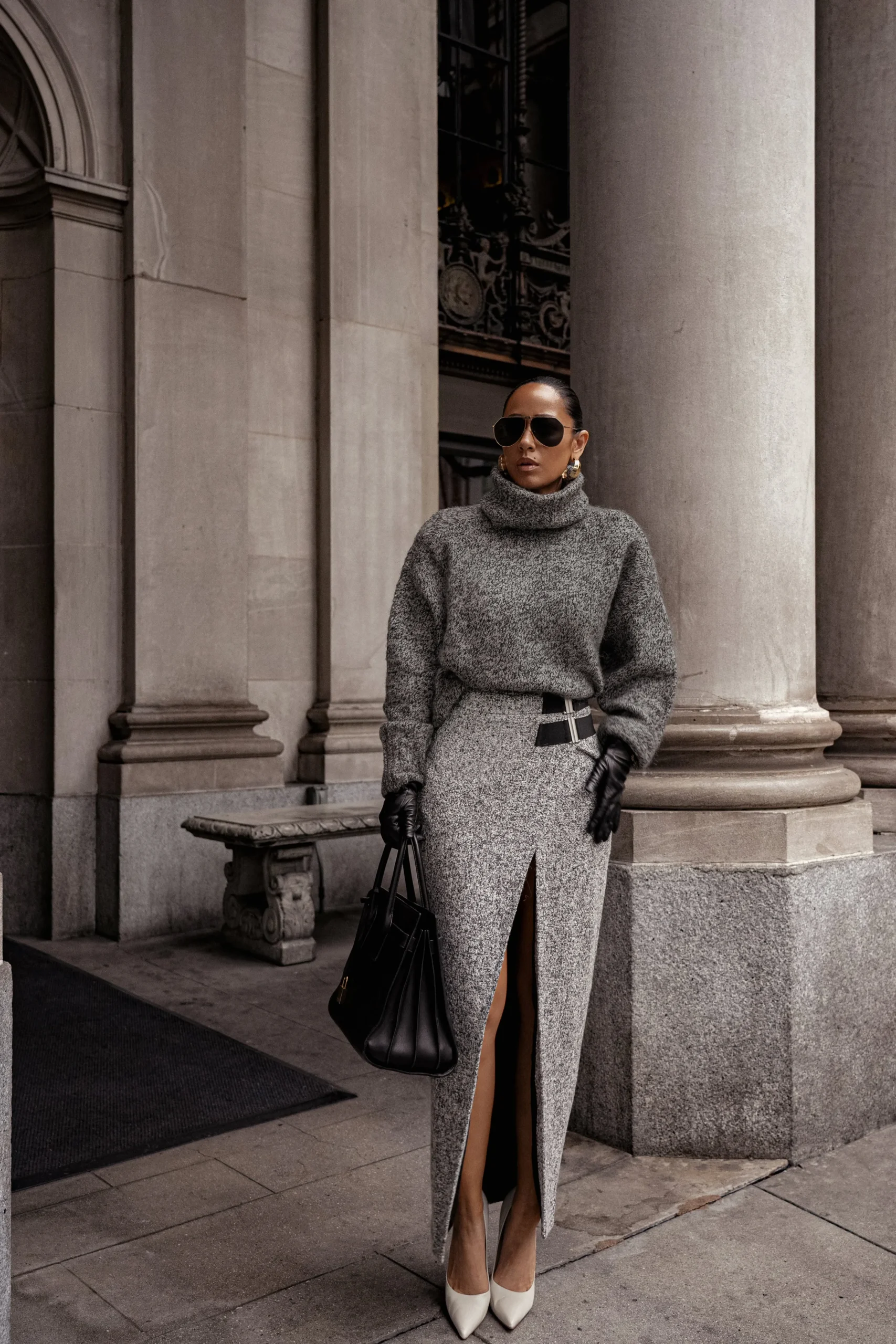 Grey New Beginnings Oversized Turtleneck