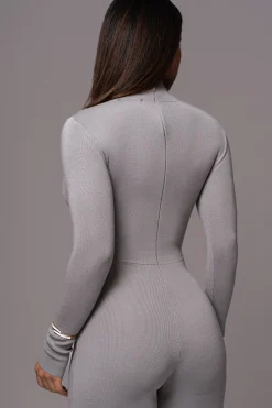 Grey Noel Sweater Knit Jumpsuit