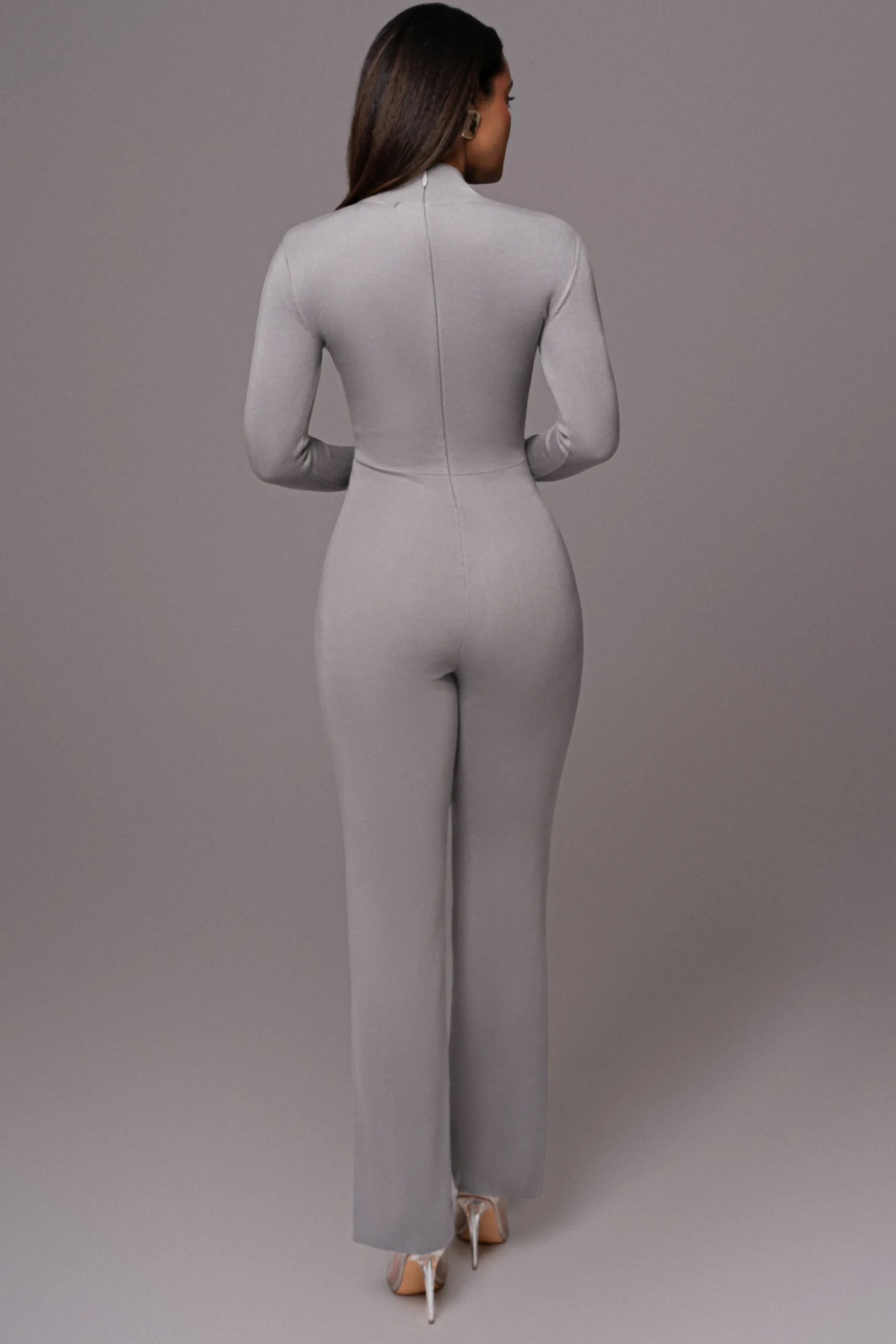 Grey Noel Sweater Knit Jumpsuit