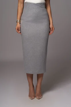 Grey Nostalgia High Waist Skirt