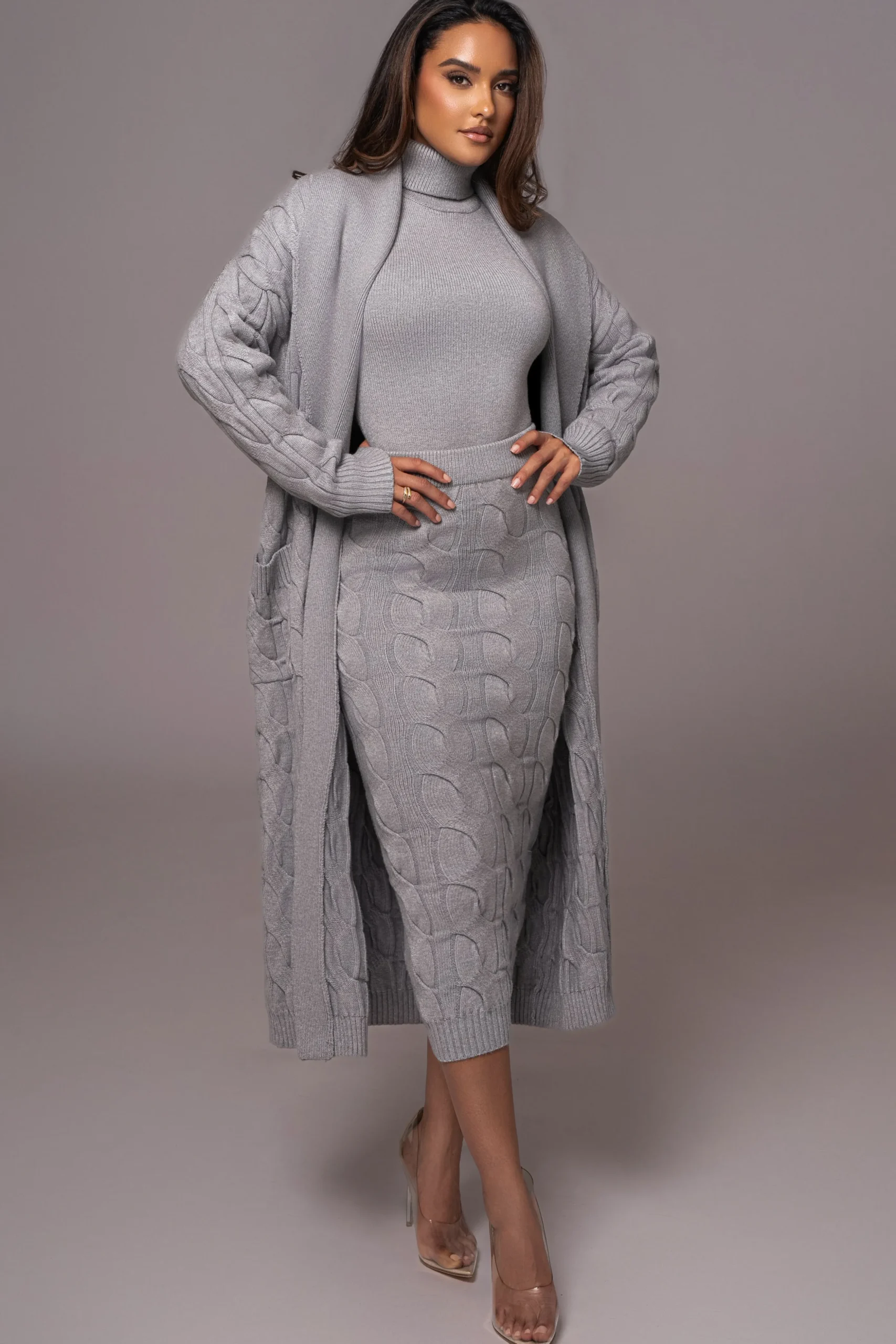 Grey Stepping Out Sweater Cardigan