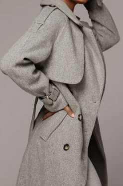 Heather Grey Beverly Trench Coat