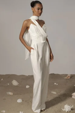 Ivory Coastal Bliss Linen Bustier