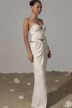 Ivory Dreamland Linen Skirt