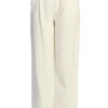 Ivory Drew Crinkled Trousers