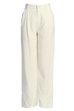 Ivory Drew Crinkled Trousers