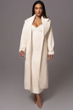 Ivory Fit For Success Boucle Coat