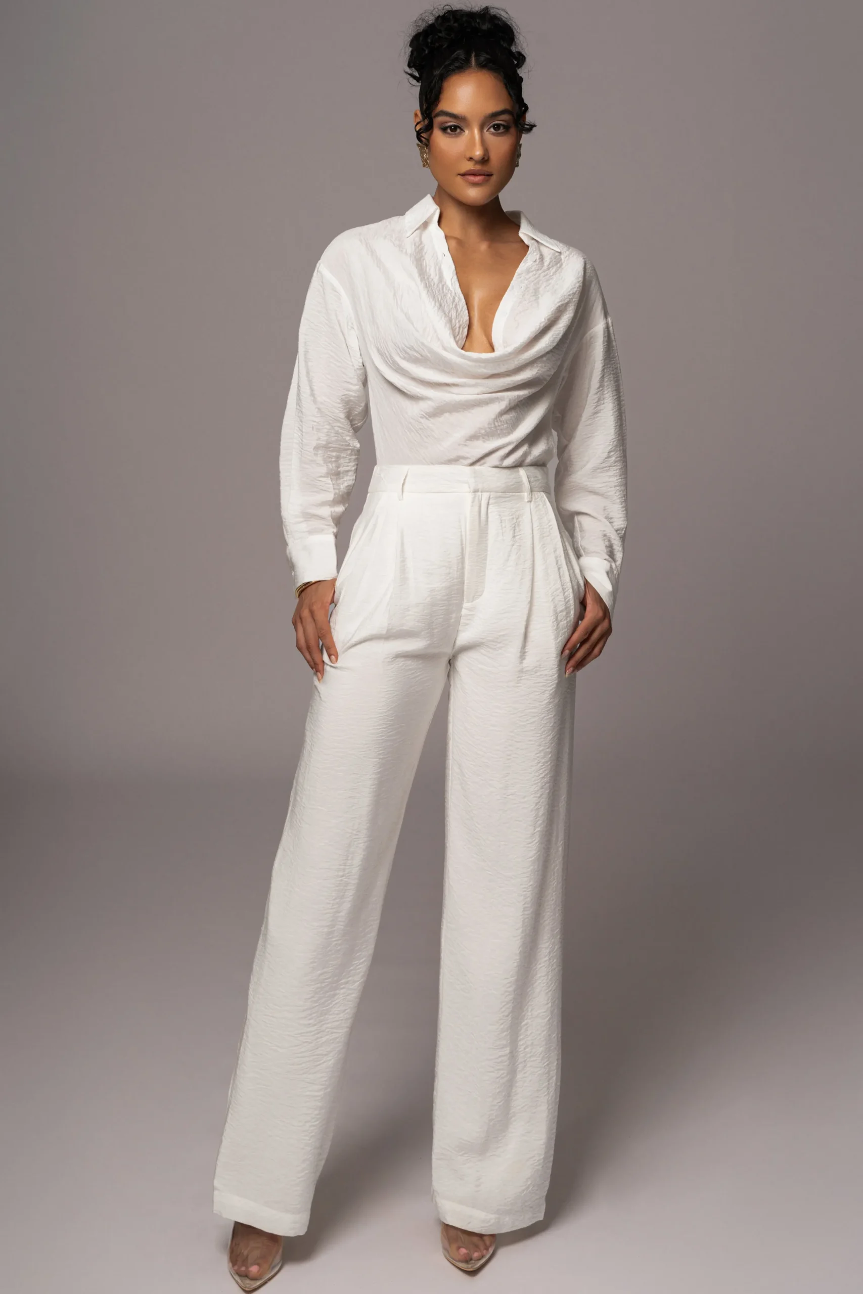 Ivory Greta Collared Top