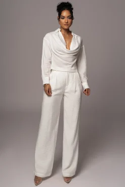 Ivory Greta Collared Top