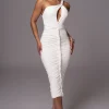 Ivory Jess Ruched Midi Dress
