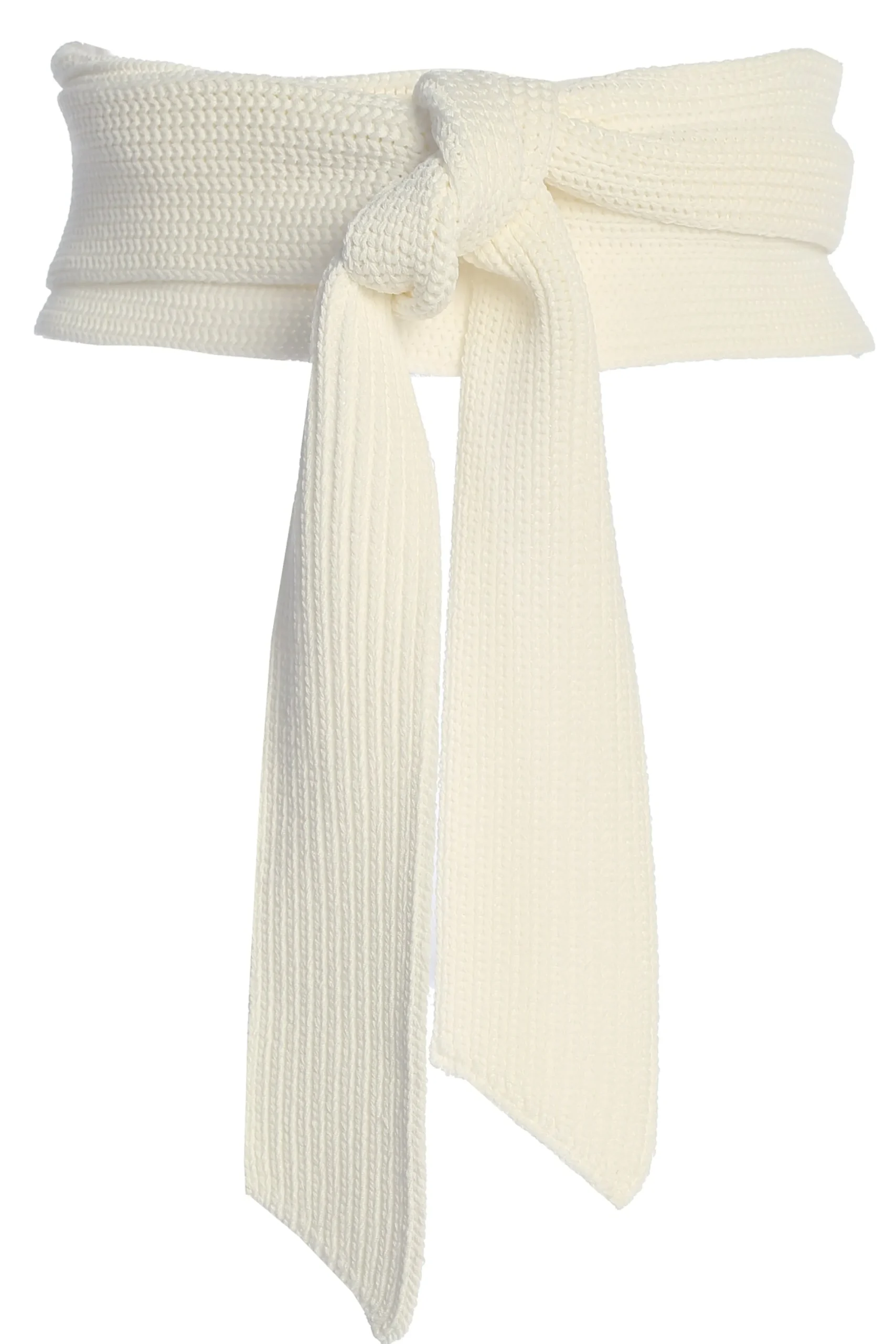 Ivory Lagos Knit Belt