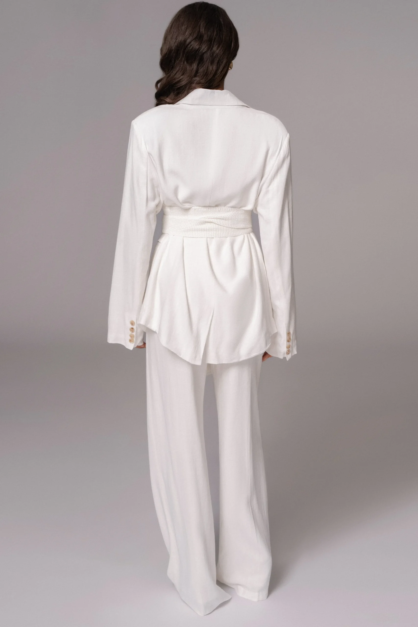 Ivory Lagos Knit Belt