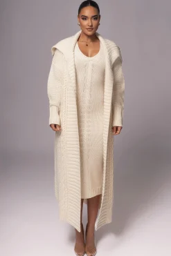 Ivory Malinda Sweater Knit Cardigan