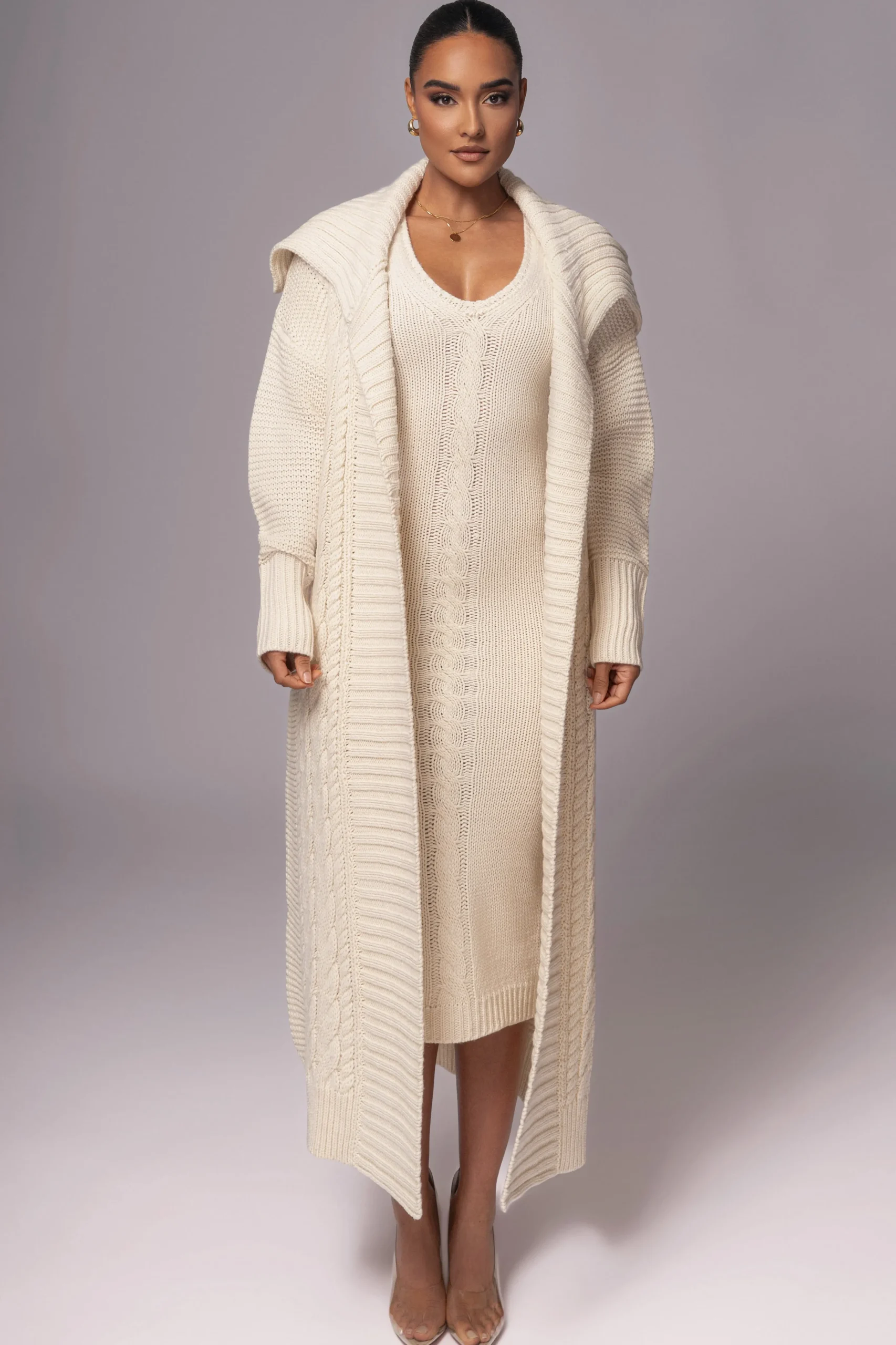 Ivory Malinda Sweater Knit Cardigan