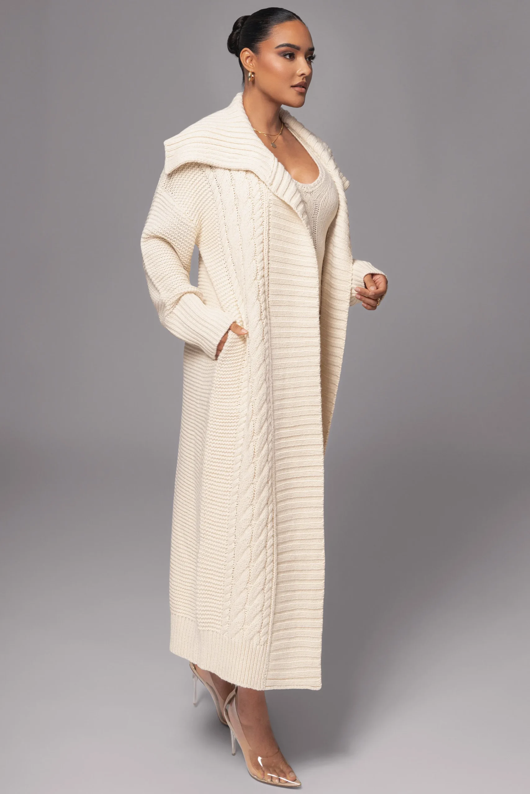 Ivory Malinda Sweater Knit Cardigan
