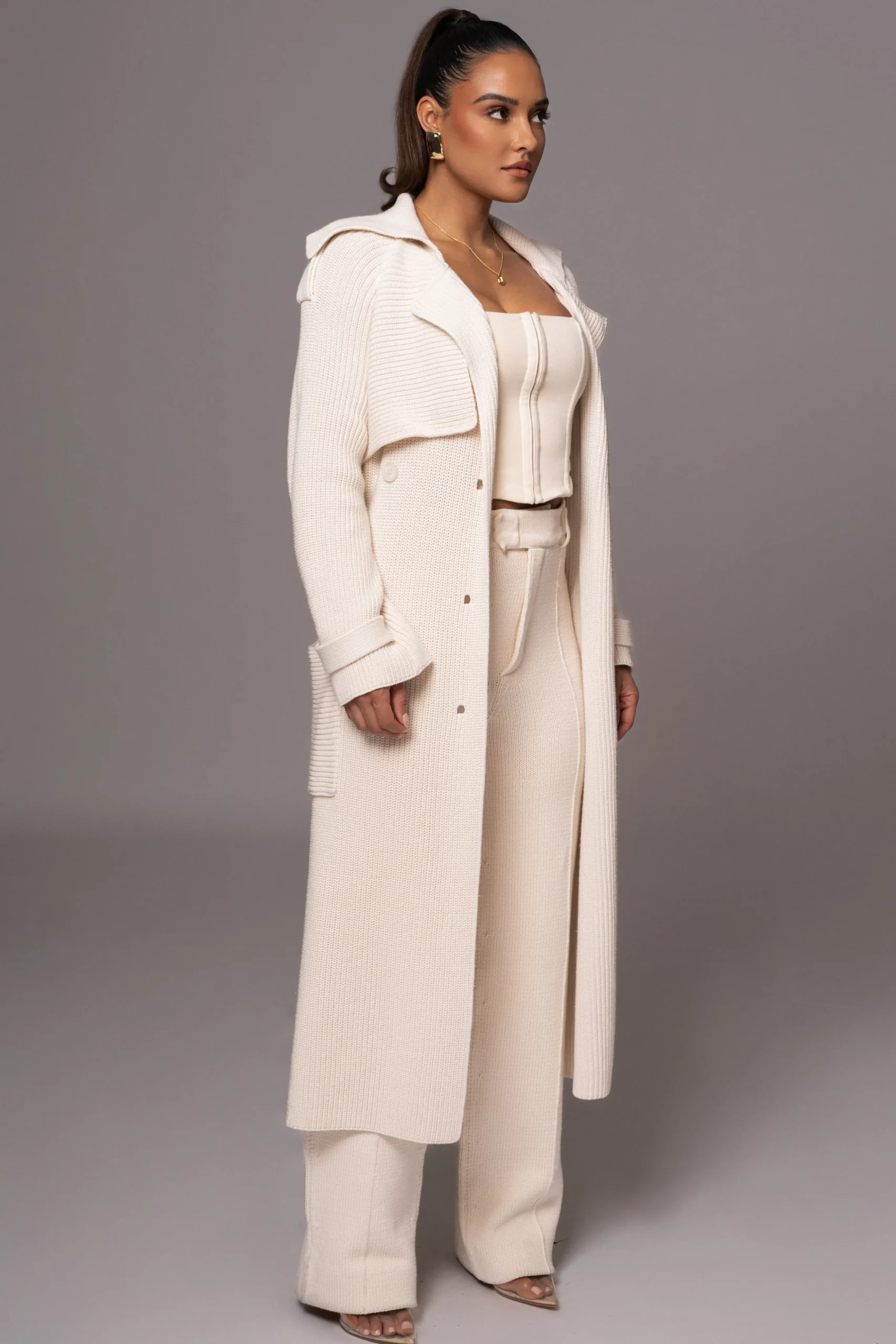 Ivory Maxinne Knit Coat