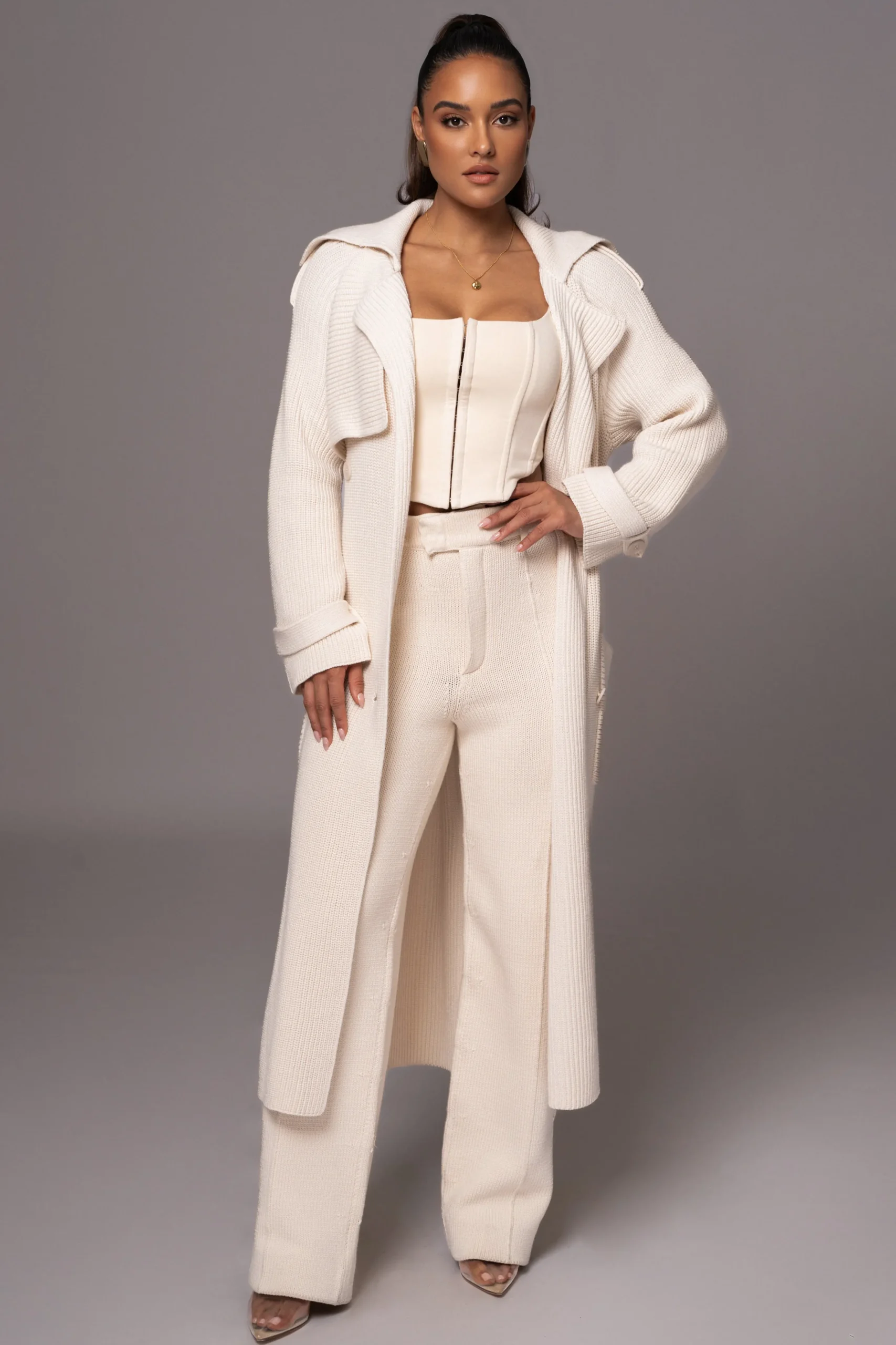 Ivory Maxinne Knit Coat