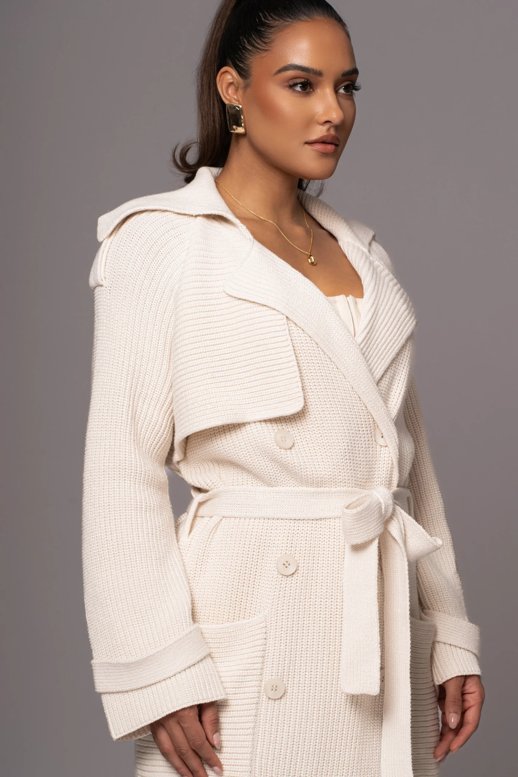 Ivory Maxinne Knit Coat