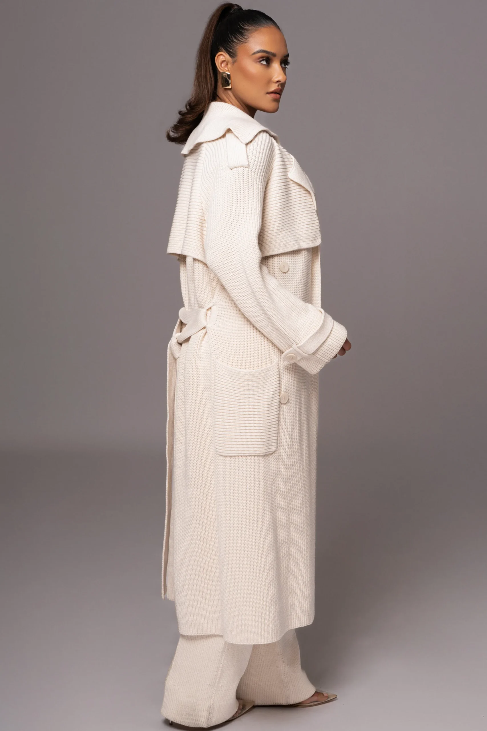 Ivory Maxinne Knit Coat