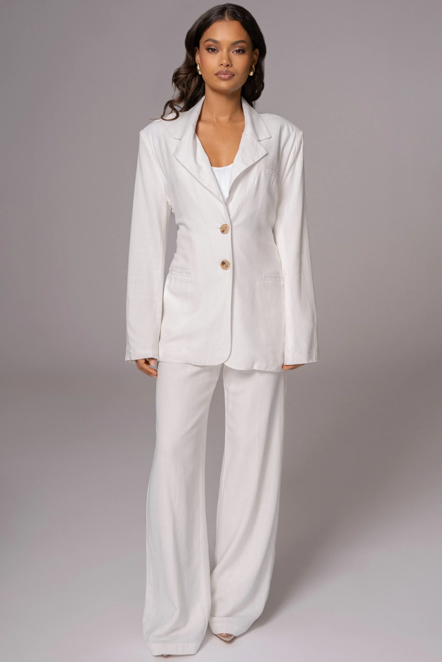Ivory Ocean Breeze Linen Blazer