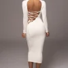Ivory Shaye Mock Neck Dress