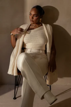Ivory Soft Life Cable Knit Sweater Top