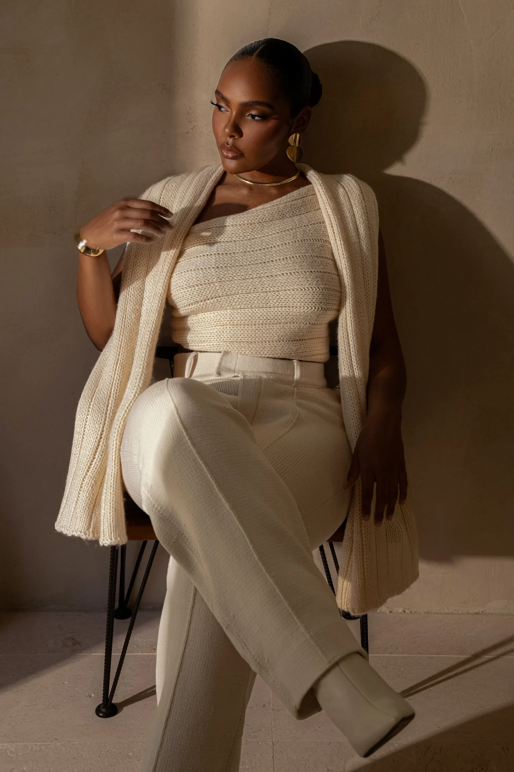 Ivory Soft Life Cable Knit Sweater Top