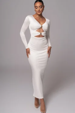 Ivory Soiree Cutout Maxi Dress