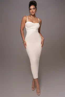 Ivory Sundown Strapless Midi Dress