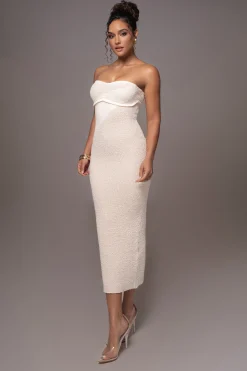 Ivory Sundown Strapless Midi Dress