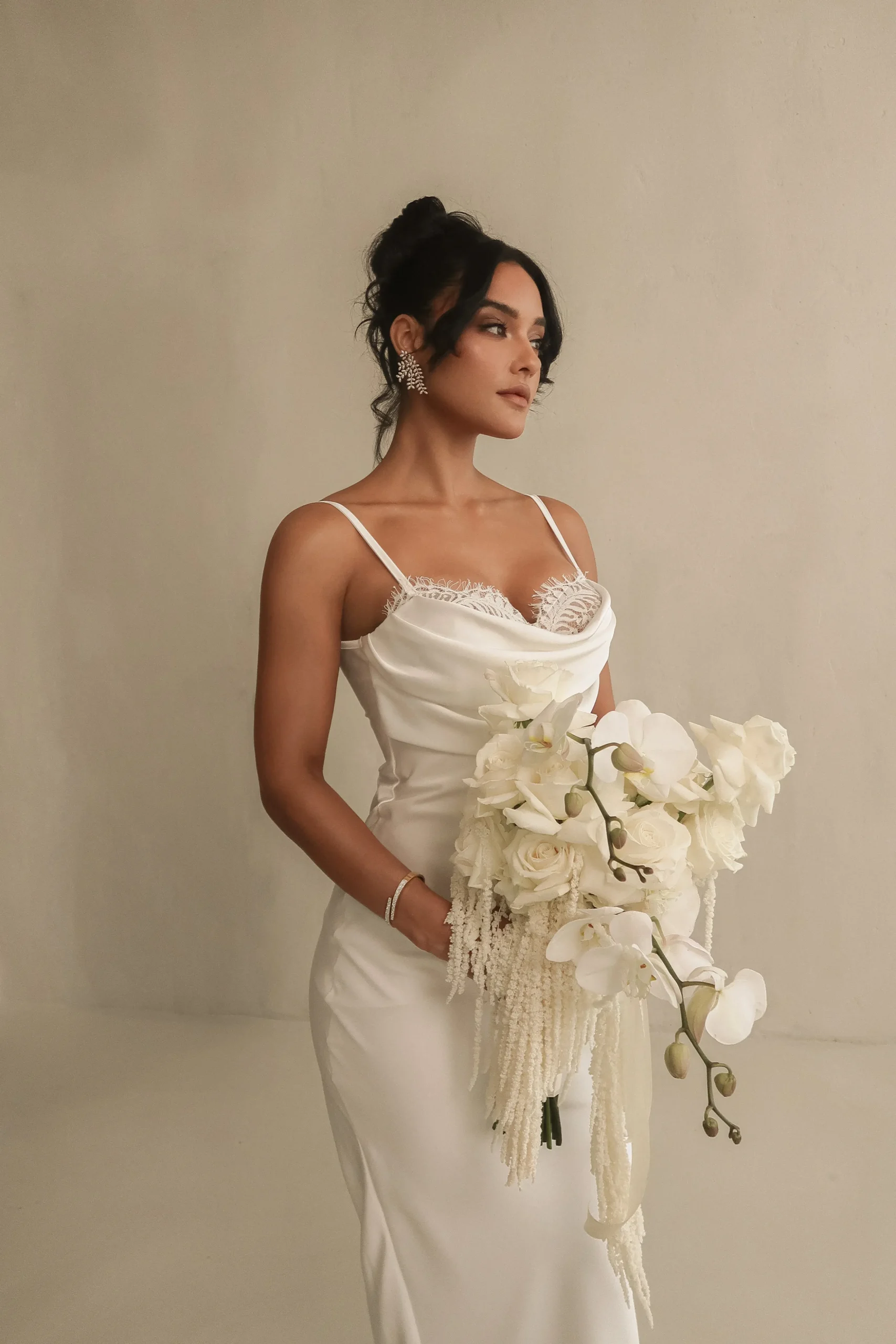 Ivory Unveiled Satin Maxi Dress