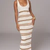 Ivory/Beige Destiny Knit Maxi Dress