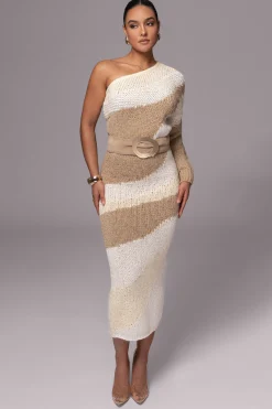 Ivory/Beige Monette Printed Knit Skirt