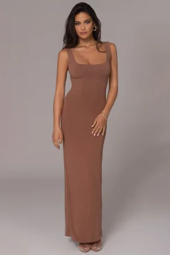 Ivory/Pecan Keidi Reversible Maxi Dress