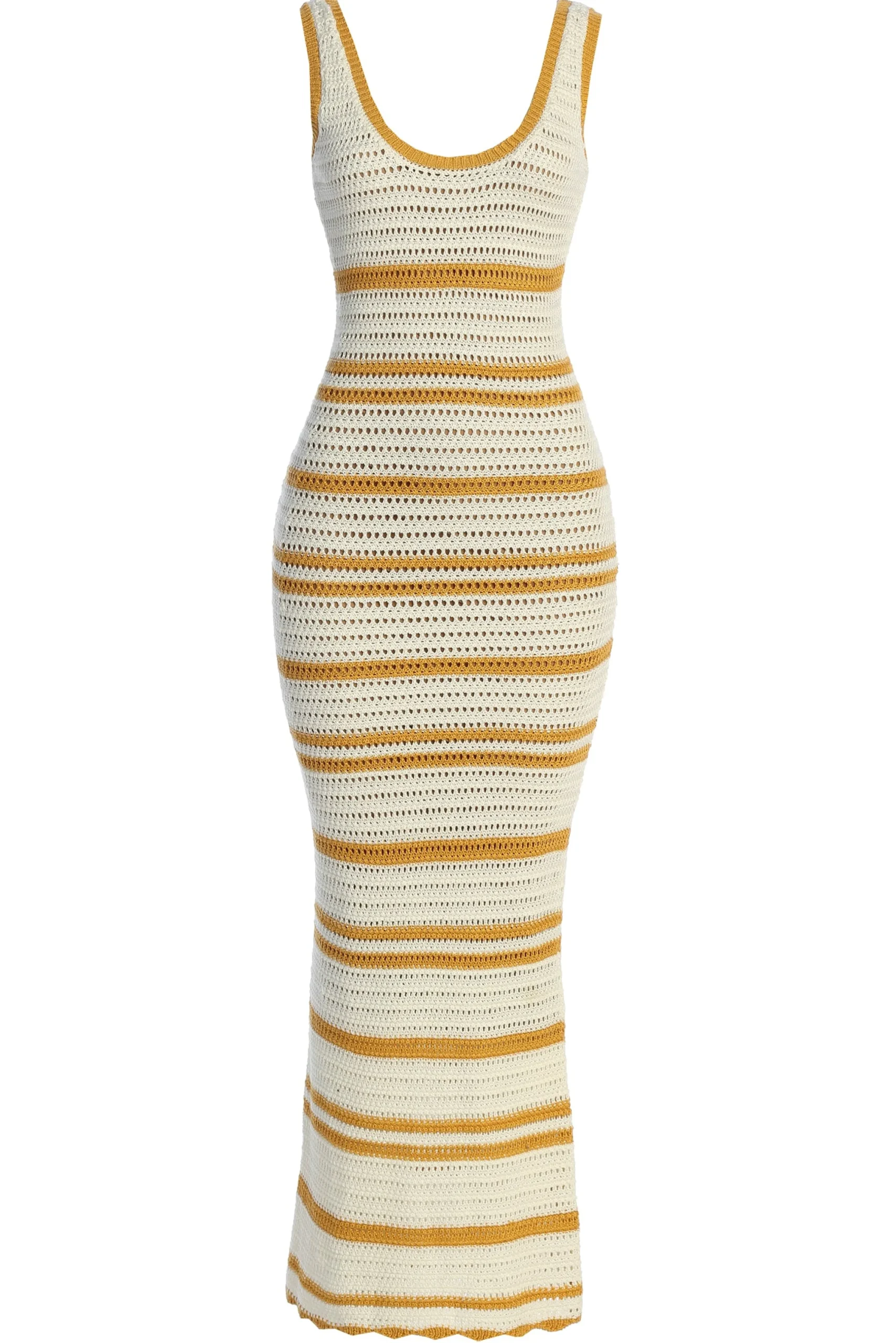 Ivory/Yellow Destiny Knit Maxi Dress
